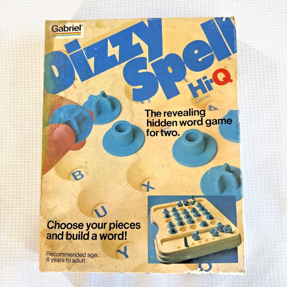 Vintage 1978 Gabriel Games Dizzy Spell Hi-Q Game Hidden Words Spelling Complete